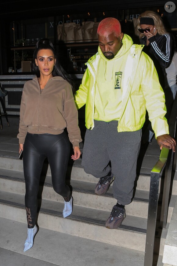 Kim Kardashian et son mari Kanye West sont allés diner en famille au restaurant The Henry à Los Angeles, le 12 novembre 2018
