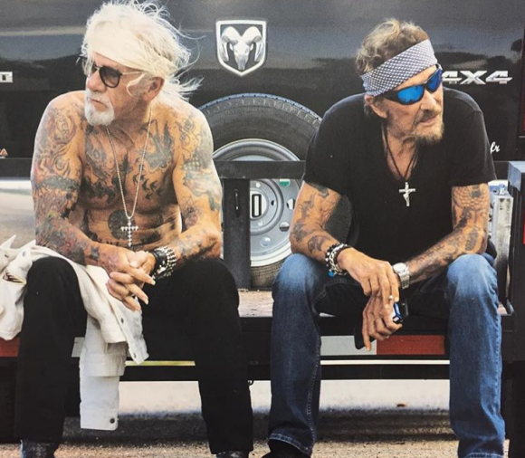 Pierre Billon et Johnny Hallyday en road-trip. Photo publiée en mai 2017 sur le compte Instagram du rockeur.