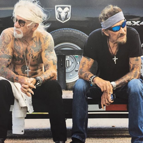 Pierre Billon et Johnny Hallyday en road-trip. Photo publiée en mai 2017 sur le compte Instagram du rockeur.