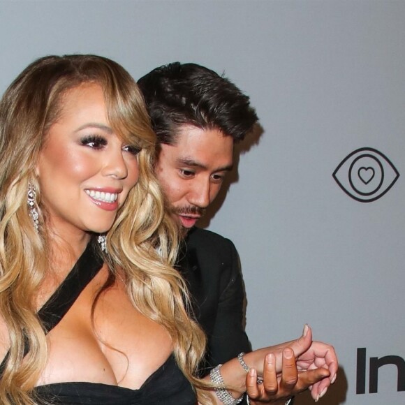 Mariah Carey et son compagnon Bryan Tanaka - People à la soirée "InStyle and Warner Bros. Pictures Golden Globe Awards" à Beverly Hills. Le 7 janvier 2018.