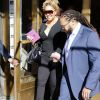 Mariah Carey avec son compagnon Bryan Tanaka et ses enfants Moroccan et Monroe, sort de son appartement à New York, le 19 août 2017.