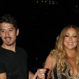 Exclusif - Mariah Carey et son compagnon Bryan Tanaka sont allés diner en amoureux au restaurant 'Ocean Prime' à Boston, le 23 août 2017.