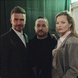 David Beckham, Kim Jones et Kate Moss assistent au défilé Dior Homme (pré-collection automne 2019) à Tokyo. Le 30 novembre 2018.