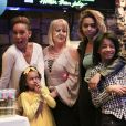 Exclusif - Mel B en famille pour fêter l'anniversaire d’une de ses filles au restaurant Hatsatoun à Los Angeles, le 4 avril 2018