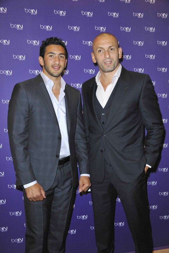 Maxime Mermoz et Djamel Bouras - Soirée de lancement de la nouvelle chaîne sport "BeIN Sport" au théâtre national de Chaillot à Paris le 1er juin 2012.