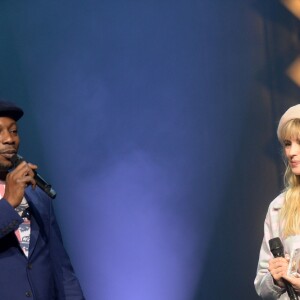 MC Solaar (Grand Prix des musiques urbaines), Angèle (Prix Francis Lemarque de la révélation) et Vincent Dedienne - Grand Prix Sacem 2018 à la salle Pleyel à Paris, le 10 décembre 2018. © Veeren/Bestimage