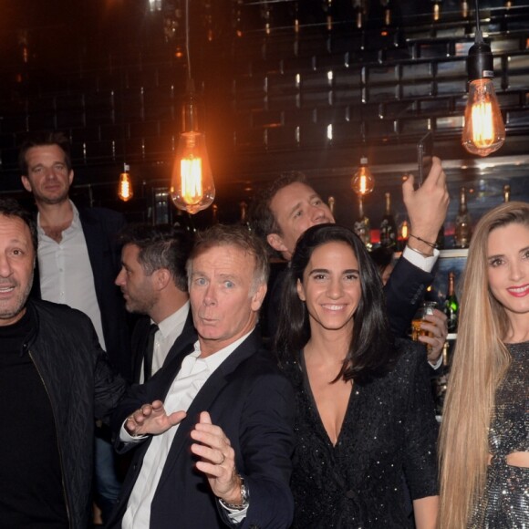 Exclusif - Bruno Solo, Jérôme Commandeur, Arthur, Franck Dubosc et sa femme Danièle, Arnaud Ducret et sa compagne Claire Francisci - 40e anniversaire d'Arnaud Ducret à La Gioia à Paris le 9 décembre 2018 © Rachid Bellak/Bestimage