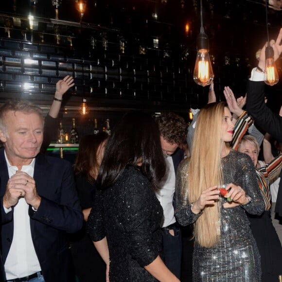 Exclusif - Franck Dubosc, Arnaud Ducret et sa compagne Claire Francisci - 40e anniversaire d'Arnaud Ducret à La Gioia à Paris le 9 décembre 2018 © Rachid Bellak/Bestimage