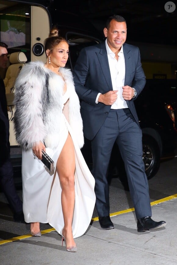Jennifer Lopez et son compagnon Alex Rodriguez à l'after party de la première de Second Act à New York, le 12 décembre 2018