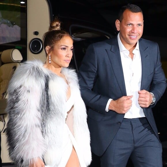 Jennifer Lopez et son compagnon Alex Rodriguez à l'after party de la première de Second Act à New York, le 12 décembre 2018