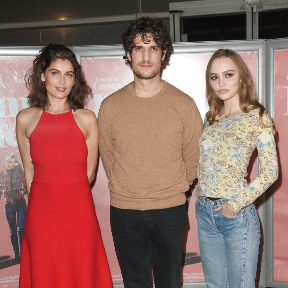 Laetitia Casta, Louis Garrel et Lily-Rose Depp - Avant-première du film "L'Homme fidèle" au cinéma MK2 Bibliothèque à Paris, le 17 décembre 2018. © Coadic Guirec/Bestimage
