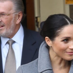 Meghan Markle, duchesse de Sussex, visite le foyer Royal Variety de "Brinsworth House", à Twickenham, Royaume Uni, le 18 décembre 2018.