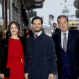  Le prince Carl Philip, la princesse Sofia, la princesse Madeleine de Suède et Christopher O'Neill au théâtre Oscar à Stockholm le 18 décembre 2018 pour la célébration du 75e anniversaire de la reine Silvia. 