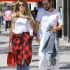 Exclusif - Heidi Klum et son compagnon Tom Kaulitz sont allés déjeuner en amoureux au restaurant Il Pastaio à Beverly Hills. Le 1er octobre 2018