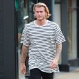 Le footballeur allemand Loris Karius est allé se faire pouponner chez le barbier Barber Barber à Hale dans le Grand Manchester en Angleterre, le 22 août 2018  Liverpool's German goalkeeper Loris Karius pampers himself at the prestigious Barber Barber in Hale, Cheshire. Loris made headlines playing in the 2018 Champions League Final against Real Madrid making a few serious errors leading to the merseyside club's defeat. 22nd august 201822/08/2018 - Hale