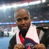 Le rappeur Rohff lors du huitième de finale retour de Ligue des Champion, du Paris Saint-Germain contre le Real Madrid au Parc des Princes à Paris le 6 mars 2018. Le Real à remporté le match sur le score de 2 buts à 1. © Cyril Moreau/Bestimage