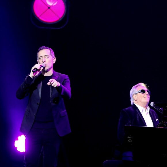 Exclusif - Gad Elmaleh et Gilbert Montagné - Grande soirée solidarité de l'Appel national pour la tsédaka, autour du parrain Gad Elmaleh, au palais des Congrés à Paris, le 17 décembre 2018. © Dominique Jacovides/Bestimage