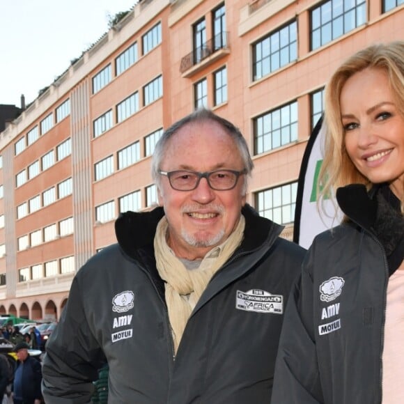 Adriana Karembeu, marraine de la 11e édition de l'Africa Eco Race, donne le départ du Rallye le 30 décembre 2018 à Monaco. © Bruno Bebert/Bestimage