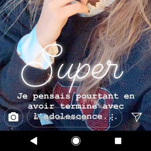 Camille Cerf, Instagram, 6 janvier 2019