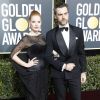 Jessica Chastain et son mari Gian Luca Passi de Preposulo au photocall de la 76ème cérémonie annuelle des Golden Globe Awards au Beverly Hilton Hotel à Los Angeles, Californie, Etats-Unis, le 6 janver 2019.