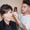 Kris Jenner et le coiffeur Andrew Fitzsimons. Novembre 2018.