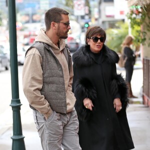 Exclusif - Kris Jenner et Scott Disick arrivent au restaurant Oliva Trattoria à Sherman Oaks, le 7 janvier 2019.