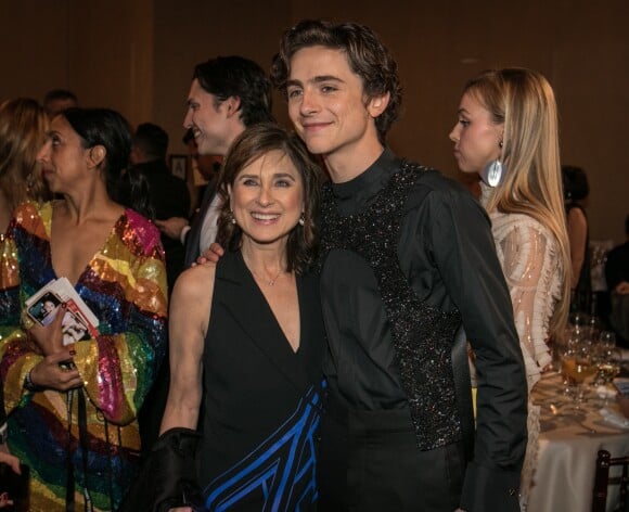 Timothee Chalamet avec sa mère Nicole Flender lors de la 76ème cérémonie annuelle des Golden Globe Awards au Beverly Hilton Hotel à Los Angeles, Californie, Etats-Unis, le 6 janver 2019.