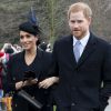 Le prince Harry, duc de Sussex et sa femme Meghan Markle, la duchesse de Sussex enceinte - La famille royale britannique se rend à la messe de Noël à l'église Sainte-Marie-Madeleine à Sandringham, le 25 décembre 2018. 25 December 2018.