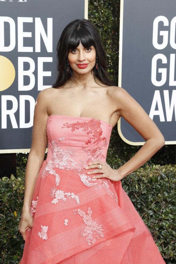 Jameela Jamil au photocall de la 76ème cérémonie annuelle des Golden Globe Awards au Beverly Hilton Hotel à Los Angeles, Californie, Etats-Unis, le 6 janver 2019.