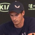 Andy Murray en larmes lors d'une conférence de presse donnée à l'Open d'Australie le 11 janvier 2019.