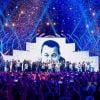 La troupe des Enfoirés à l'occasion du spectacle "Musique !" donné à Strasbourg en janvier 2018. Le show a été diffusé sur TF1 le 9 mars 2018