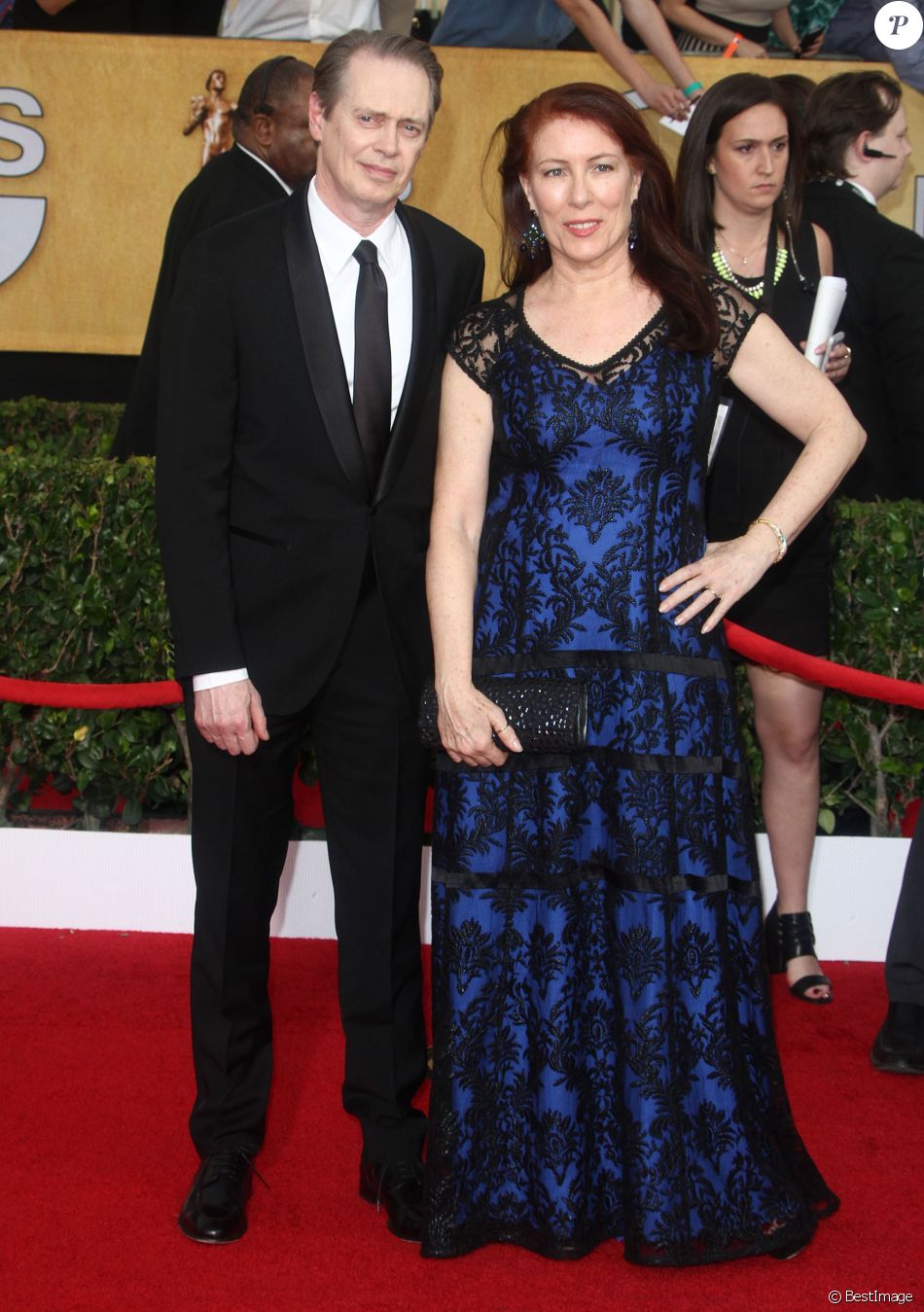 Steve Buscemi et sa femme Jo Andres - Screen Actors Guild Awards au Shrine Exposition Center à Los Angeles. Le 18 janvier 2014