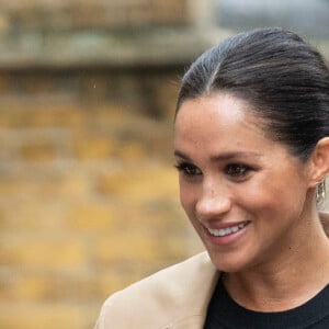 Meghan Markle, duchesse de Sussex, enceinte, en visite auprès de l'association Smart Works, à Londres le 10 janvier 2019.