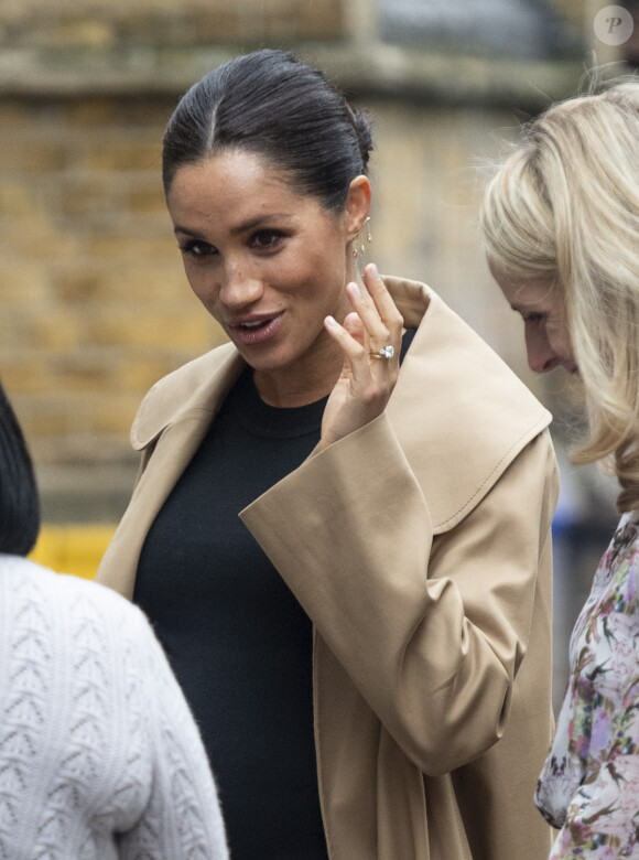 Meghan Markle, duchesse de Sussex, enceinte, en visite auprès de l'association Smart Works, à Londres le 10 janvier 2019.