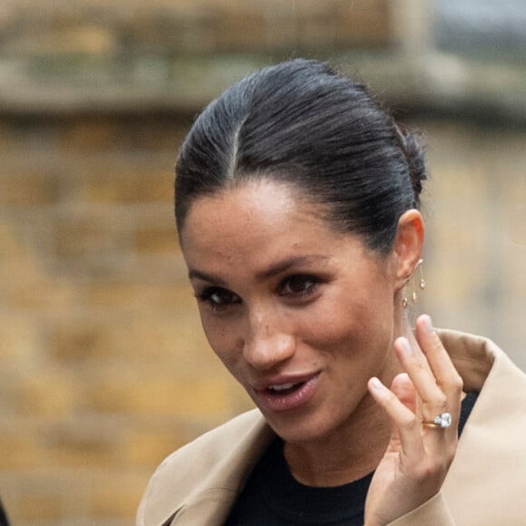 Meghan Markle, duchesse de Sussex, enceinte, en visite auprès de l'association Smart Works, à Londres le 10 janvier 2019.