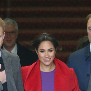 Le prince Harry, duc de Sussex, et Meghan Markle, duchesse de Sussex, enceinte, lors d'une visite à Birkenhead le 14 janvier 2019.