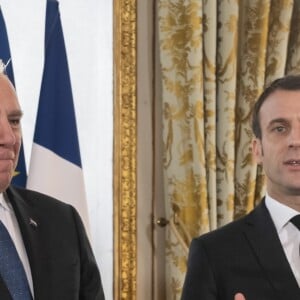 Le président Emmanuel Macron reçoit François Legault, nouveau Premier ministre du Québec, au palais de l'Elysée à Paris le 21 janvier 2019. Gilles Rolle / Pool / Bestimage