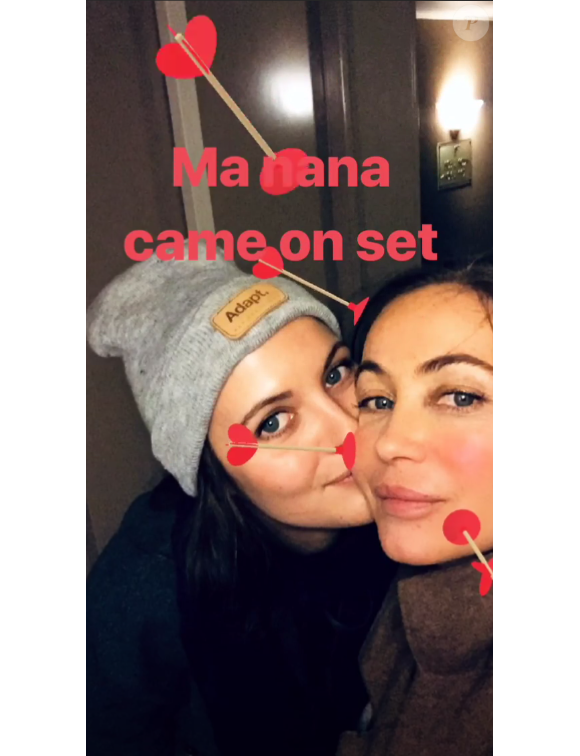 Capture d'écran de la story d'Emmanuelle Béart sur Instagram - 23 janvier 2019. Elle pose avec sa fille Nelly