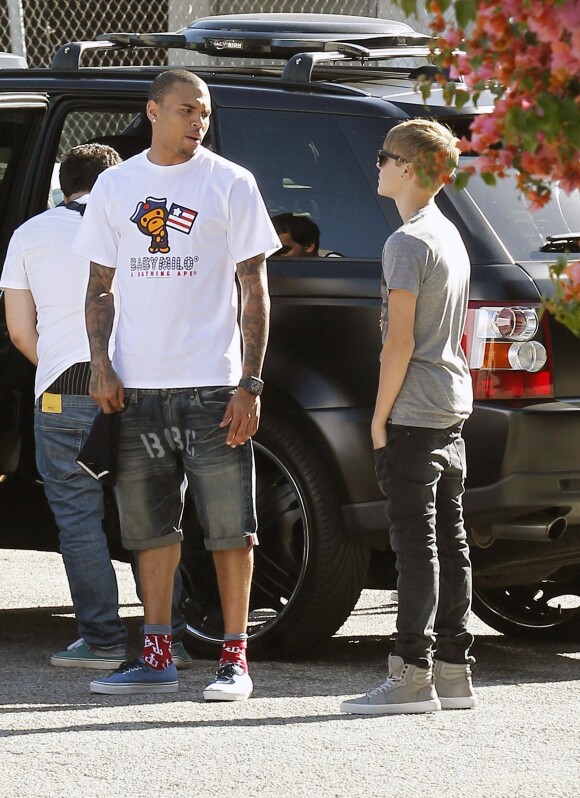 Justin Bieber et Chris Brown en 2011 à Los Angeles.