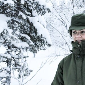 La princesse Victoria de Suède en visite dans un bataillon de chasseurs et une unité hivernale de l'armée à Arvidsjaur, en Laponie, le 23 janvier 2019 par -26°C.