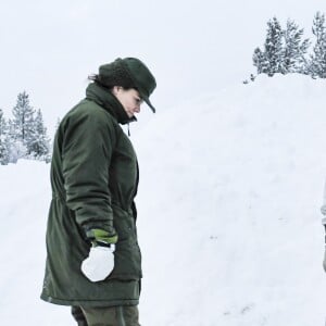 La princesse Victoria de Suède en visite dans un bataillon de chasseurs et une unité hivernale de l'armée à Arvidsjaur, en Laponie, le 23 janvier 2019 par -26°C.