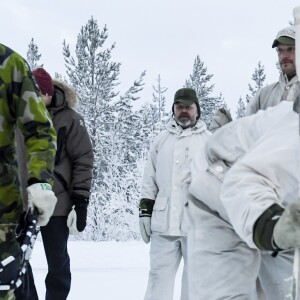 La princesse Victoria de Suède en visite dans un bataillon de chasseurs et une unité hivernale de l'armée à Arvidsjaur, en Laponie, le 23 janvier 2019 par -26°C.