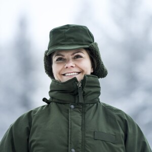 La princesse Victoria de Suède en visite dans un bataillon de chasseurs et une unité hivernale de l'armée à Arvidsjaur, en Laponie, le 23 janvier 2019 par -26°C.