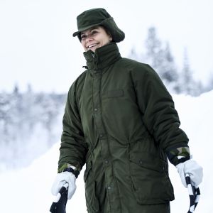 La princesse Victoria de Suède en visite dans un bataillon de chasseurs et une unité hivernale de l'armée à Arvidsjaur, en Laponie, le 23 janvier 2019 par -26°C.