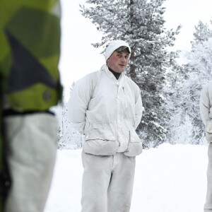 La princesse Victoria de Suède en visite dans un bataillon de chasseurs et une unité hivernale de l'armée à Arvidsjaur, en Laponie, le 23 janvier 2019 par -26°C.