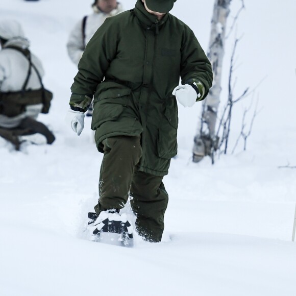 La princesse Victoria de Suède en visite dans un bataillon de chasseurs et une unité hivernale de l'armée à Arvidsjaur, en Laponie, le 23 janvier 2019 par -26°C.