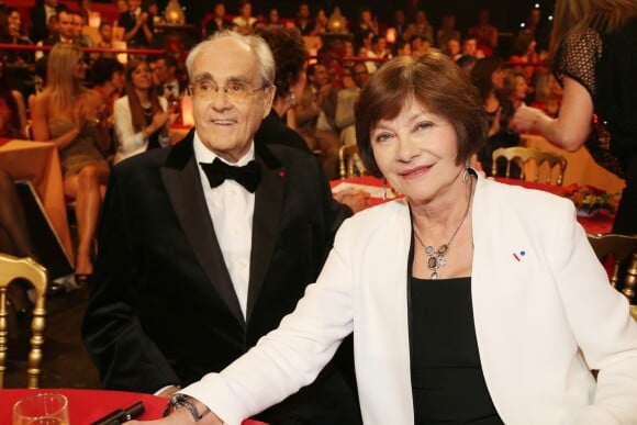 Exclusif - Macha Méril et son compagnon Michel Legrand - Émission "Le plus grand cabaret du monde" le 29 avril 2014.