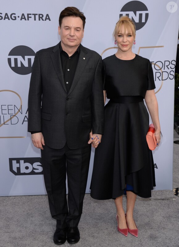 Mike Myers et sa femme Kelly - Photocall - 25ème cérémonie annuelle des Screen Actors Guild Awards au Shrine Audritorium à Los Angeles, le 27 janvier 2019.