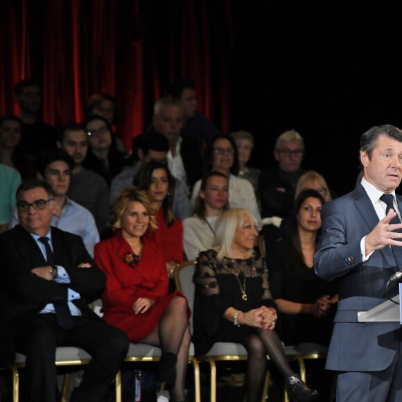 Exclusif - Christian Estrosi, le maire de Nice, et sa femme, Laura Tenoudji Estrosi durant la traditionnelle cérémonie des Voeux des Amis du Maire au Palais de la Méditerrnée à Nice le 28 janvier 2019. © Bruno Bebert/Bestimage