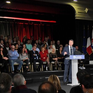 Exclusif - Christian Estrosi, le maire de Nice, et sa femme, Laura Tenoudji Estrosi durant la traditionnelle cérémonie des Voeux des Amis du Maire au Palais de la Méditerrnée à Nice le 28 janvier 2019. © Bruno Bebert/Bestimage